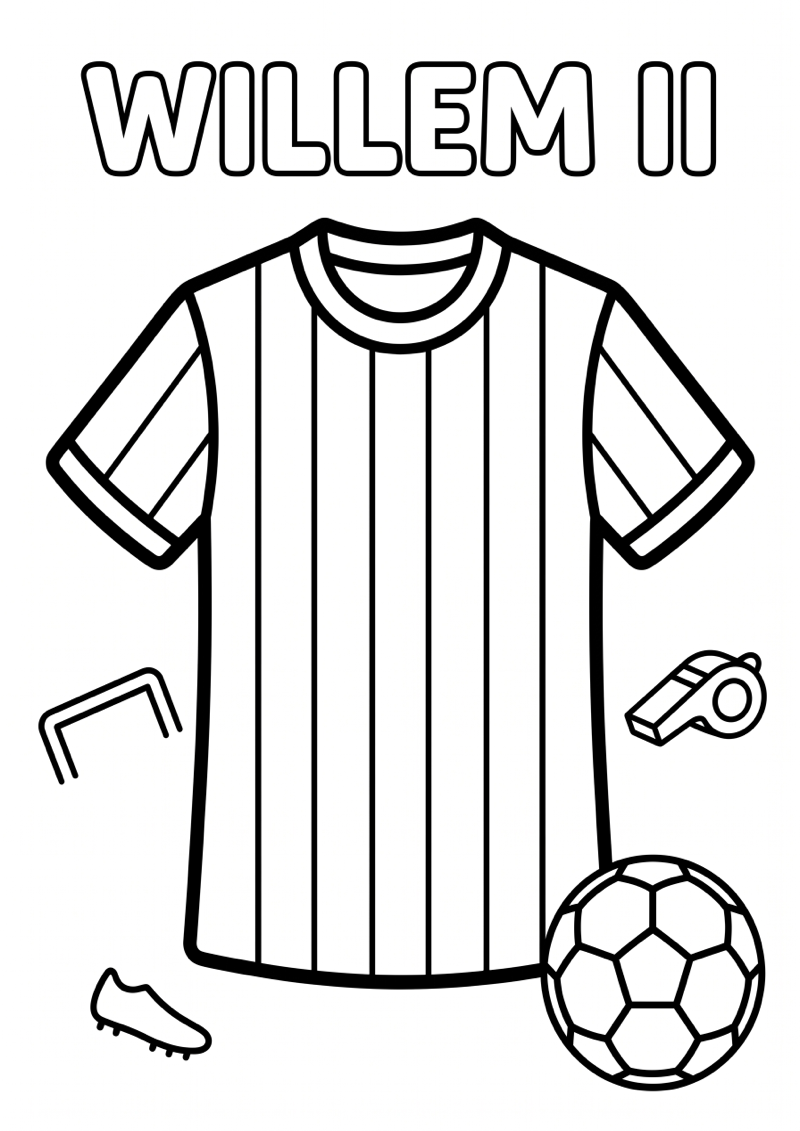 Willem Ii Voetbalshirt Kleurplaat — gratis kleurplaat printen