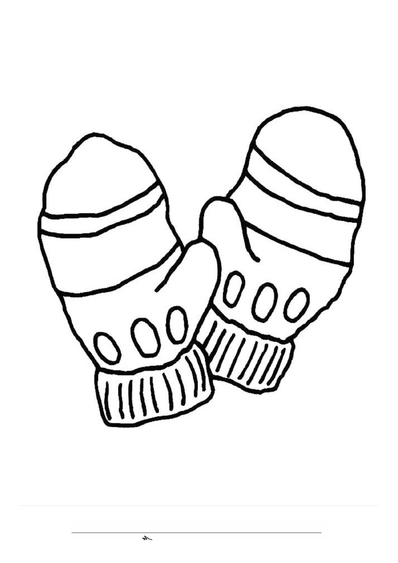 Winter handschoenen Kleurplaat — gratis kleurplaat