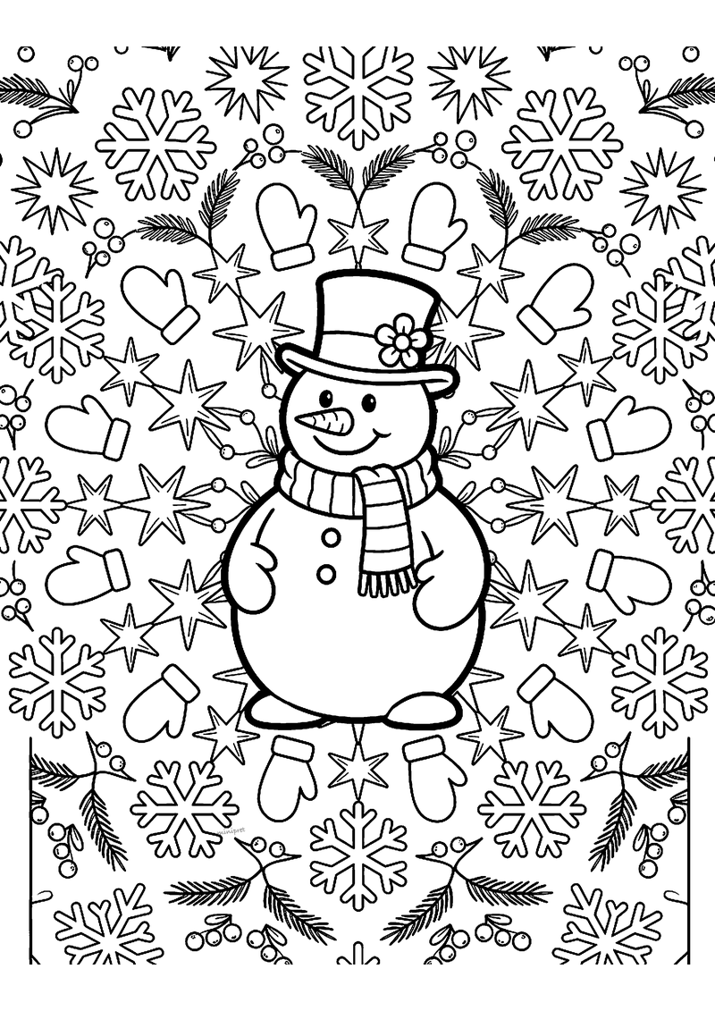 Winter mandala kleurplaat — gratis kleurplaat printen