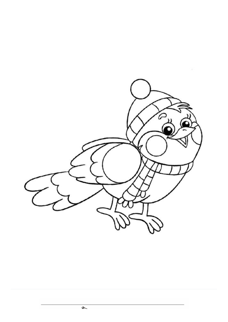 Winter vogel Kleurplaat — gratis kleurplaat
