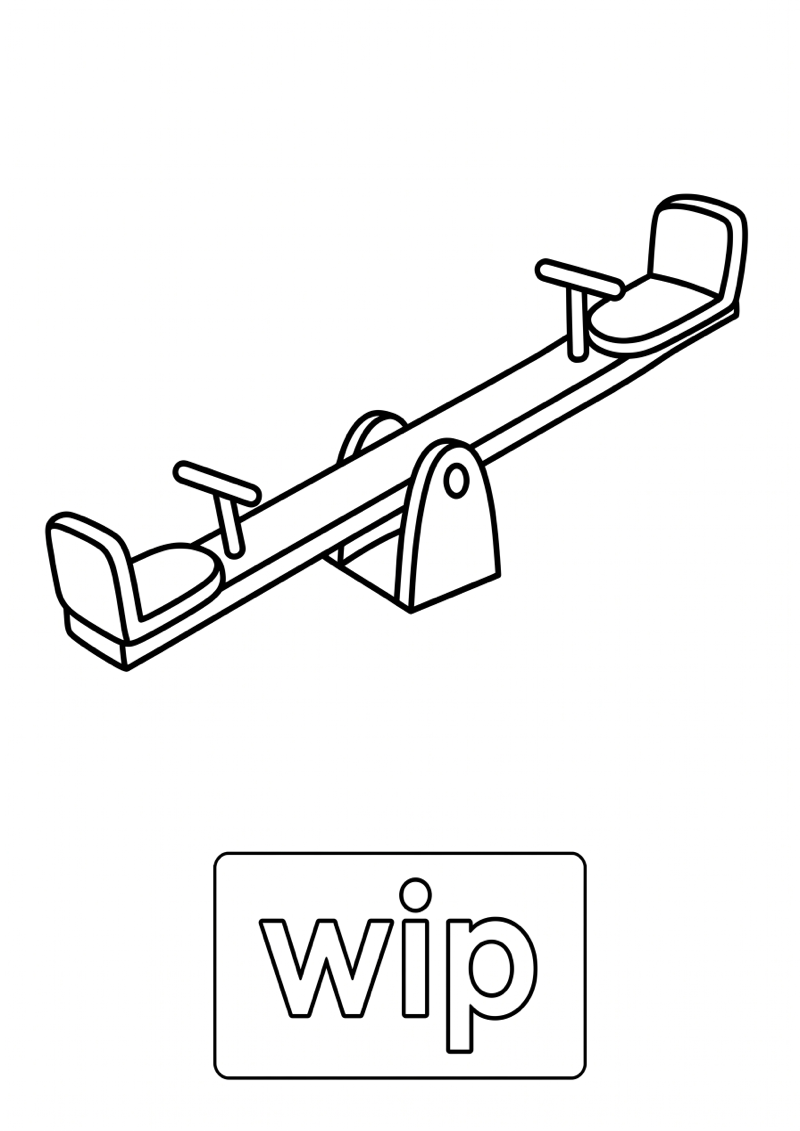 Wip Woordkaart Kleurplaat — gratis kleurplaat