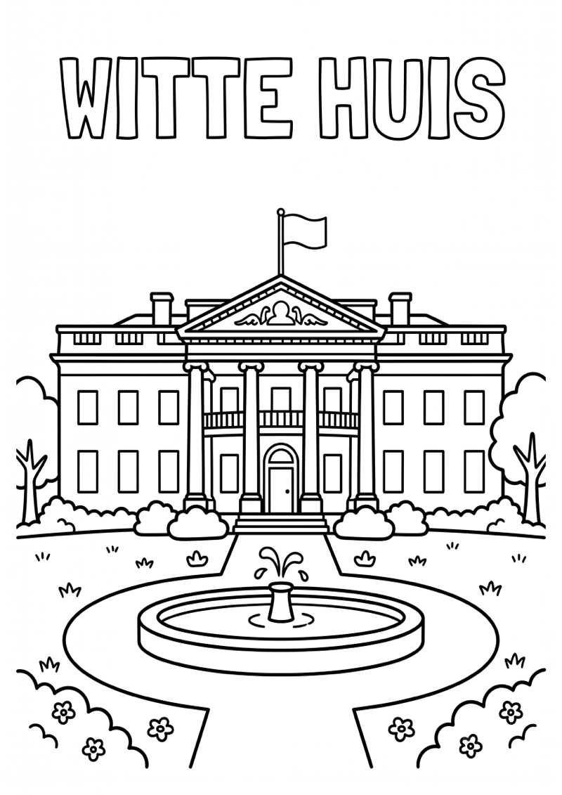 Witte Huis Kleurplaat — gratis kleurplaat printen