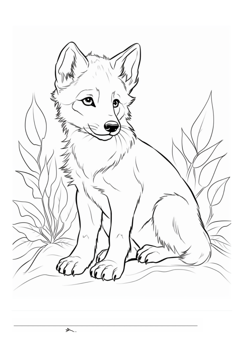 Baby Wolf Kleurplaat — gratis kleurplaat printen