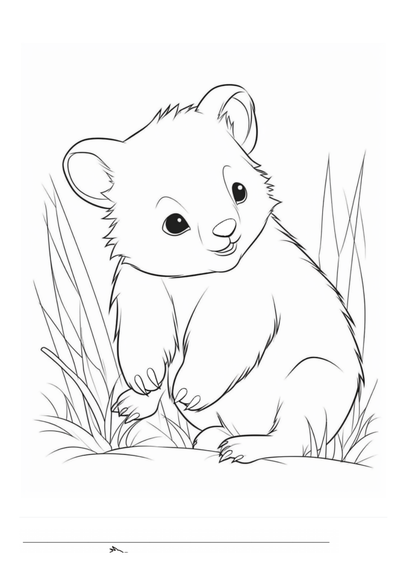 Baby Wombat Kleurplaat — gratis kleurplaat