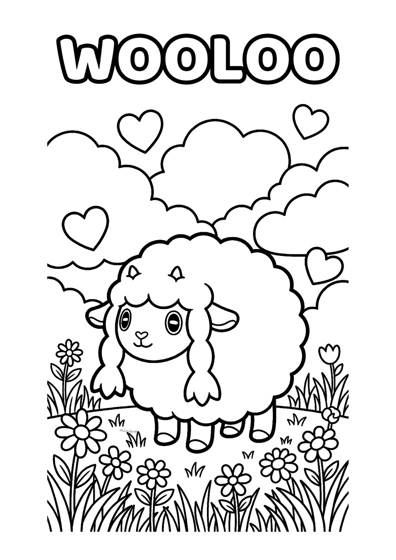 Wooloo Kleurplaat — gratis kleurplaat printen