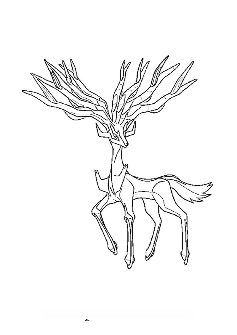 Xerneas Kleurplaat — gratis kleurplaat