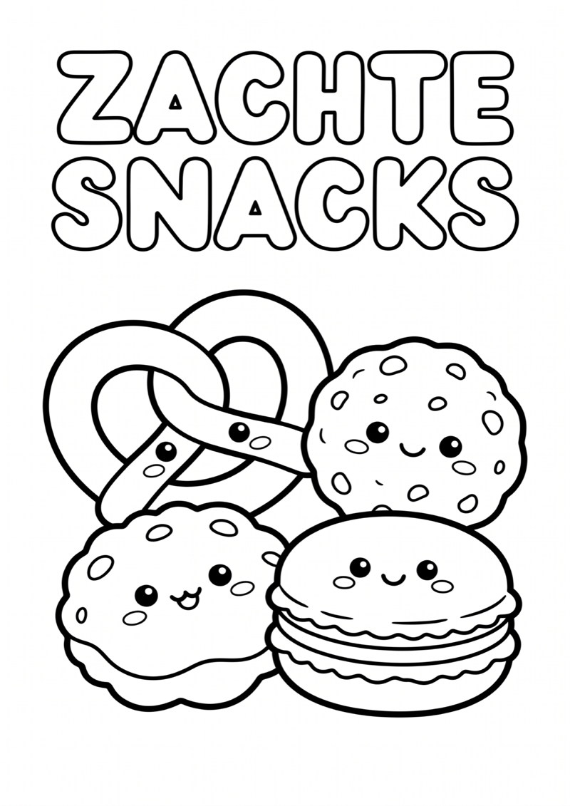 Zachte Snacks Squishy Kleurplaat — gratis kleurplaat
