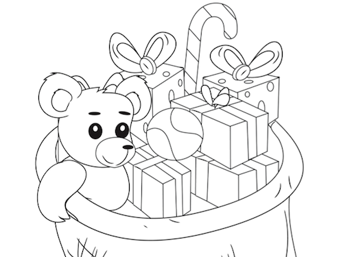 Zak van Sinterklaas Kleurplaat — gratis kleurplaat printen