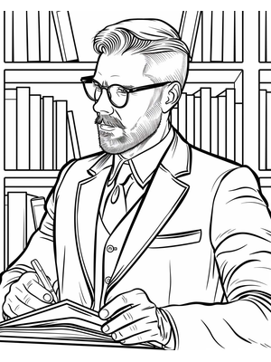 Zakenman Kleurplaat 1 — gratis kleurplaat printen