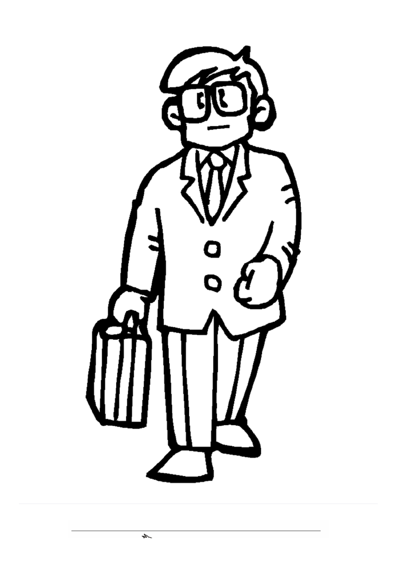 Zakenman Aktetas Cartoon Kleurplaat — gratis kleurplaat