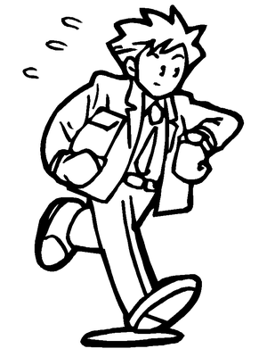 Zakenman op Kantoor Kleurplaat 1 — gratis kleurplaat printen