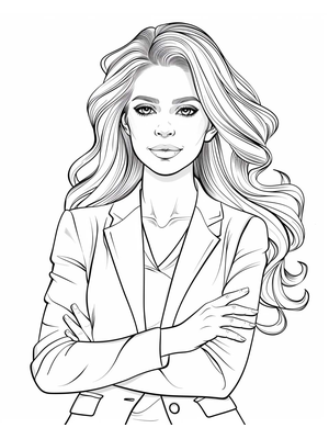 Zakenvrouw Kleurplaat 2 — gratis kleurplaat printen