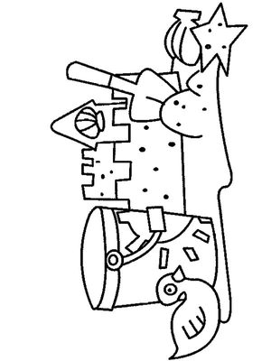 Zandkasteel Kleurplaat — gratis kleurplaat