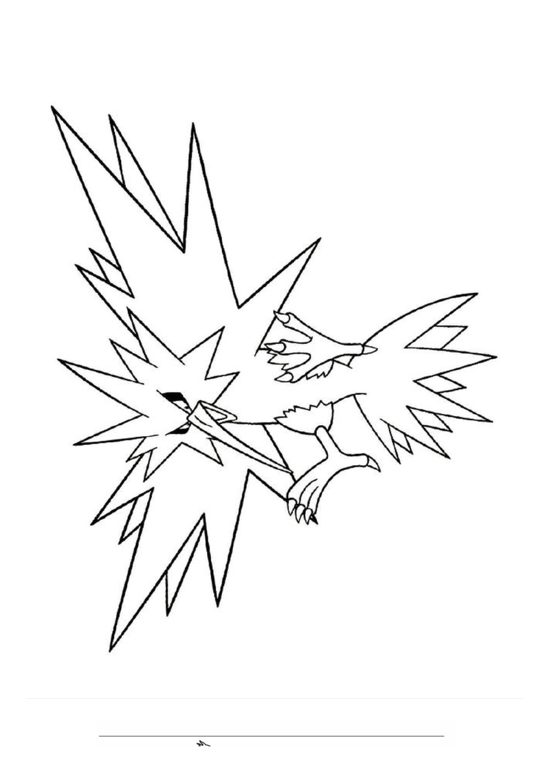 Zapdos Kleurplaat — gratis kleurplaat