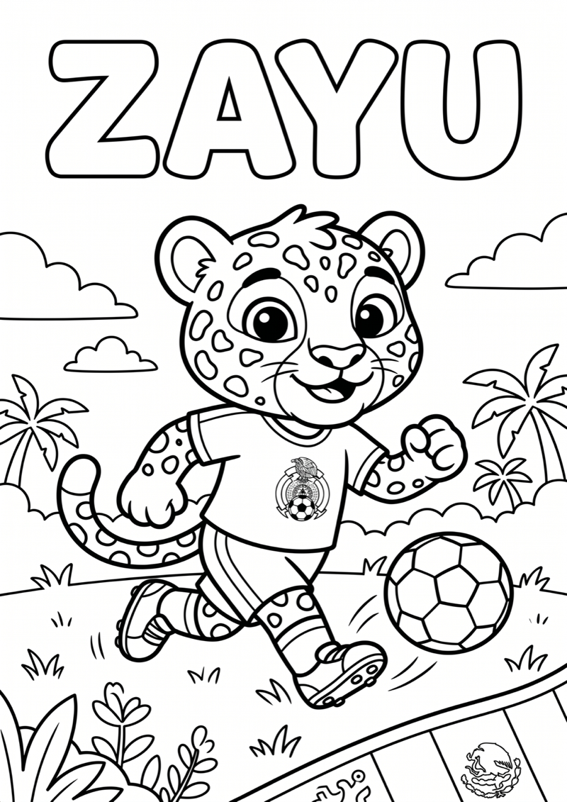 Zayu Mascotte Kleurplaat — gratis kleurplaat printen