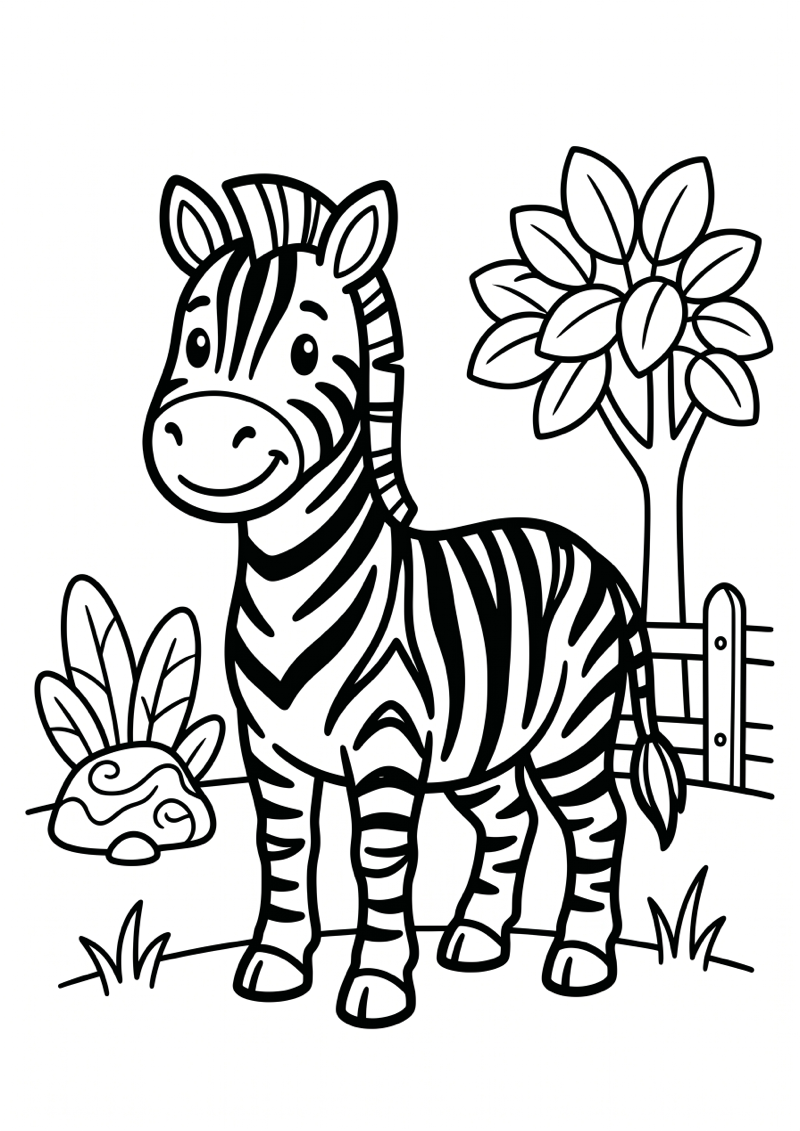 Zebra Dierentuin Kleurplaat — gratis kleurplaat