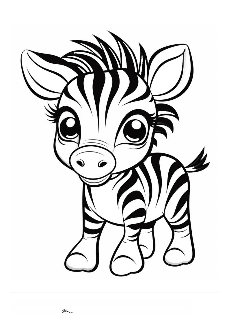 Baby Zebra Kleurplaat — gratis kleurplaat printen