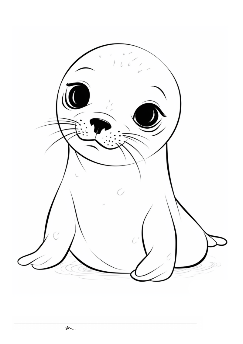 Baby Zeehond Kleurplaat — gratis kleurplaat