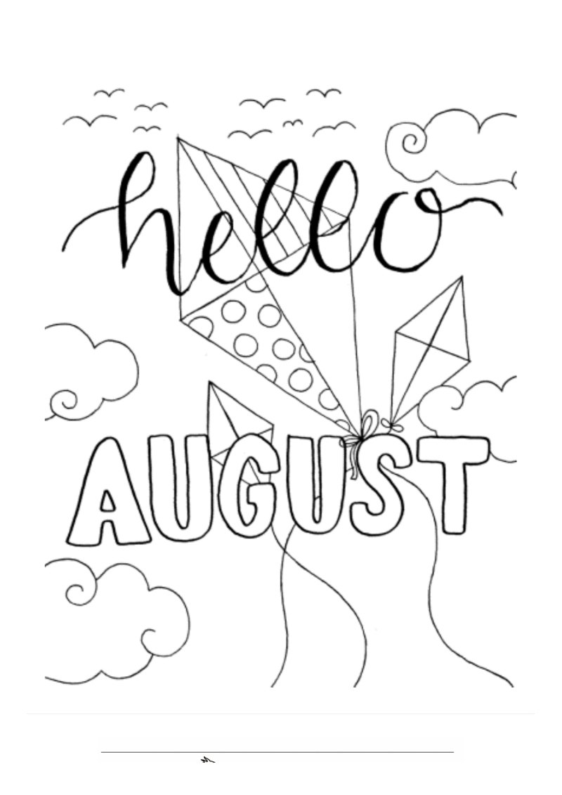 Zomer Augustus Kleurplaat — gratis kleurplaat