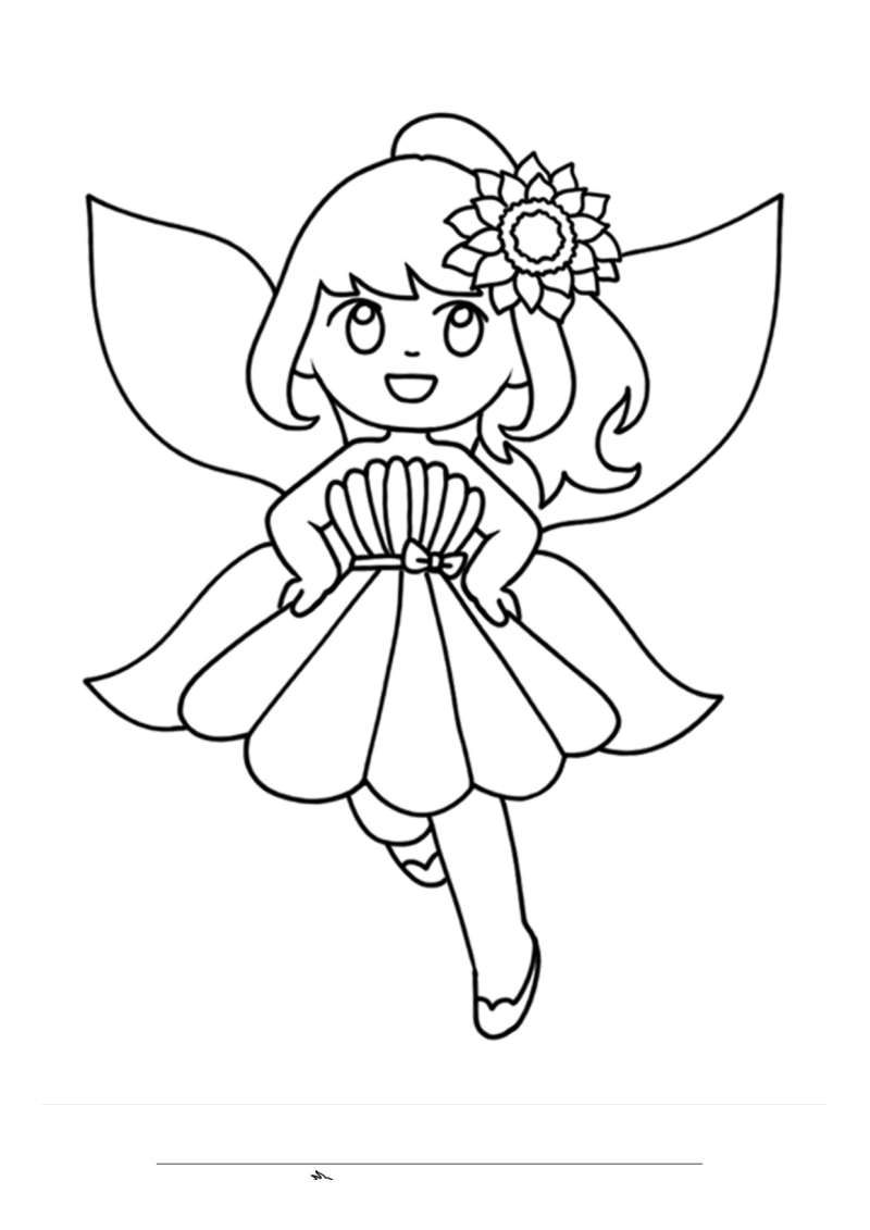 Zomer Fee Kleurplaat — gratis kleurplaat