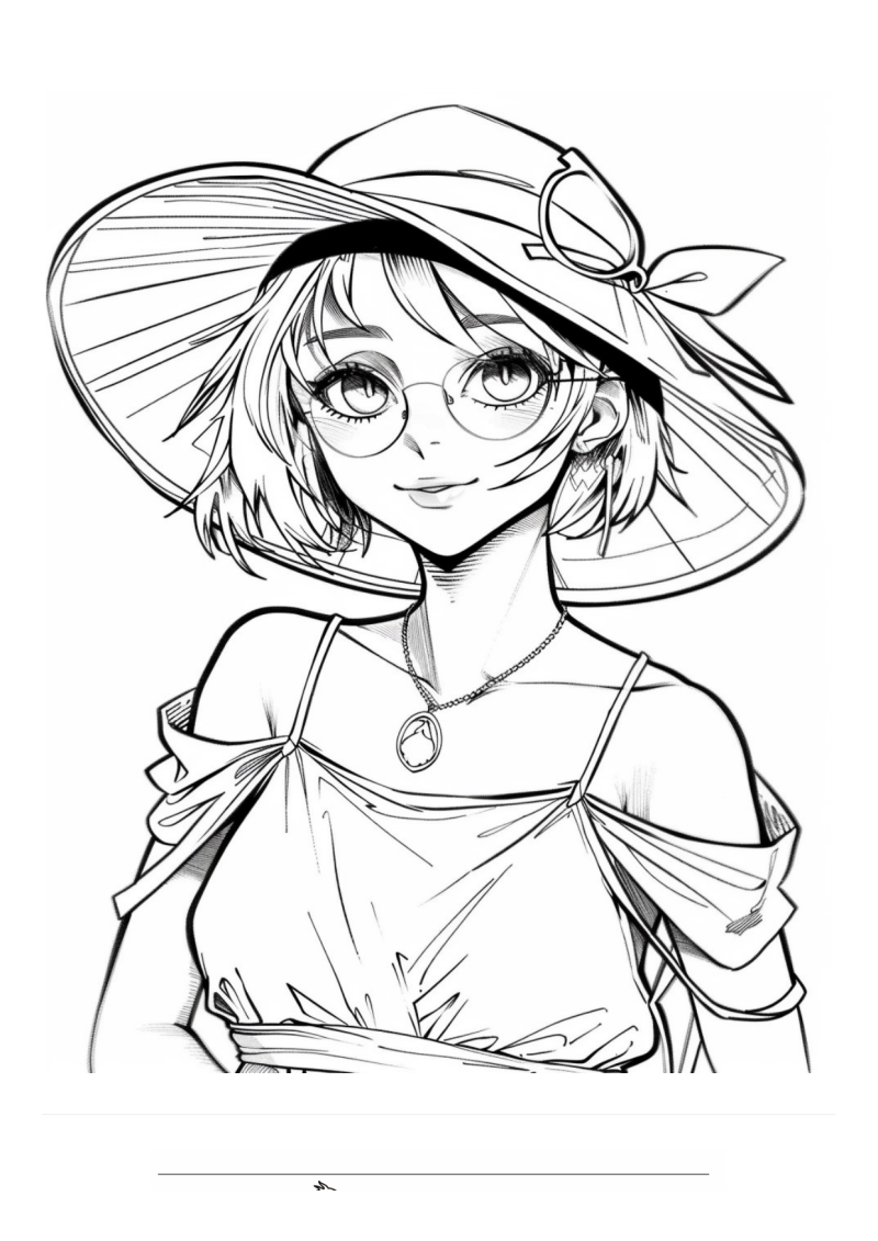 Zomer Meisje 1 Kleurplaat — gratis kleurplaat