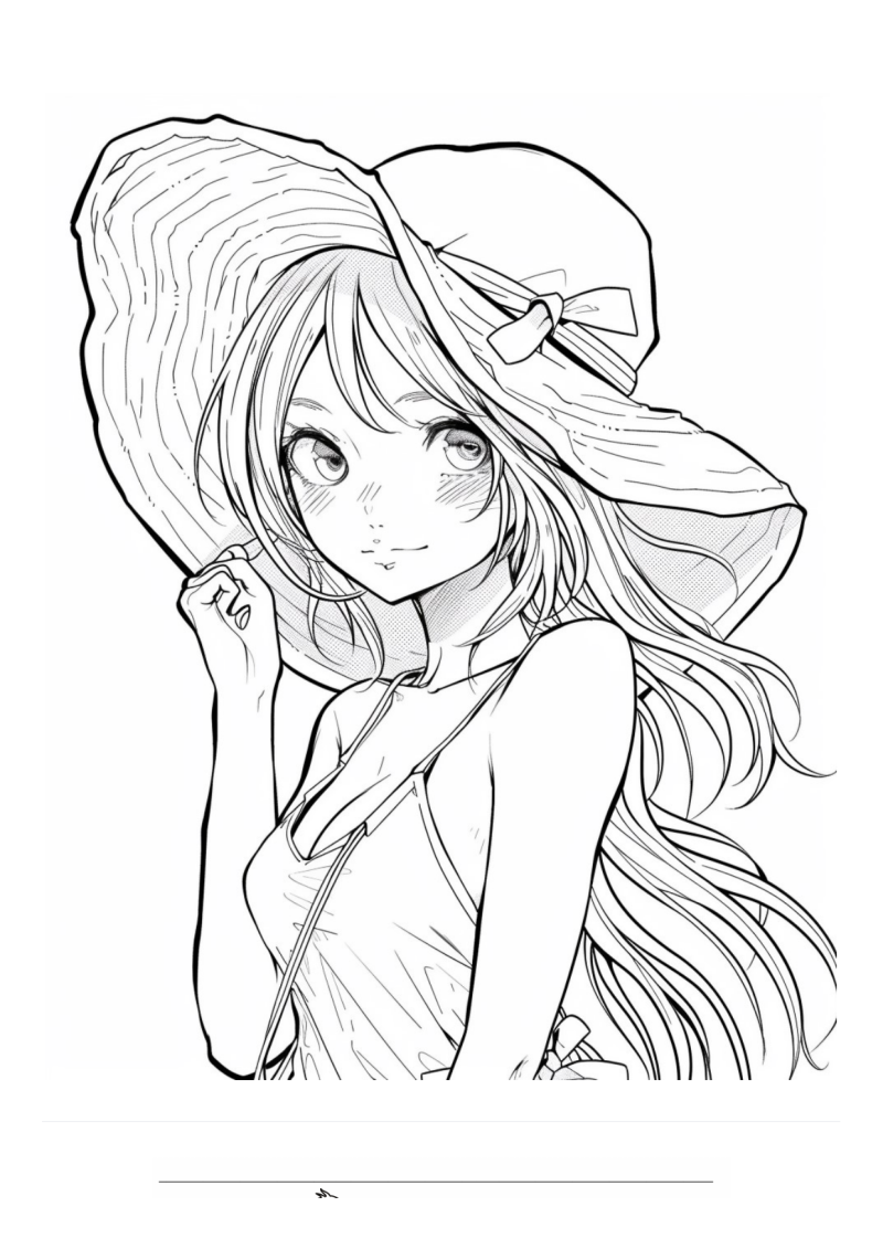 Zomer Meisje 2 Kleurplaat — gratis kleurplaat