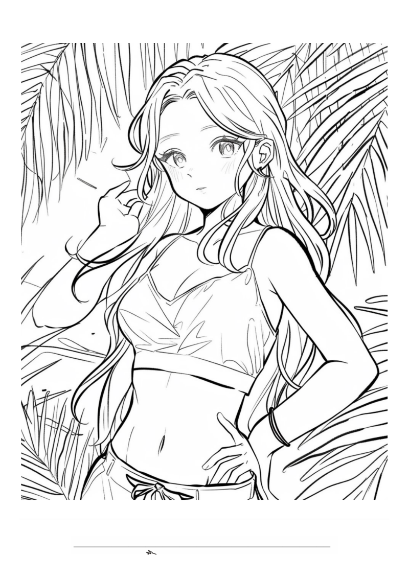 Zomer Meisje 3 Kleurplaat — gratis kleurplaat