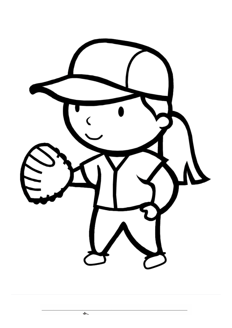 Zomer Softbal Kleurplaat — gratis kleurplaat