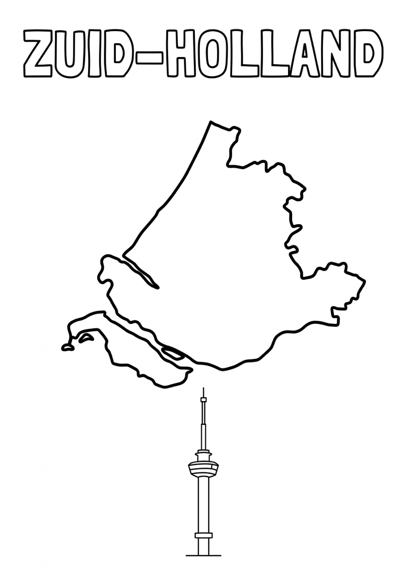 Zuid Holland Kleurplaat — gratis kleurplaat printen