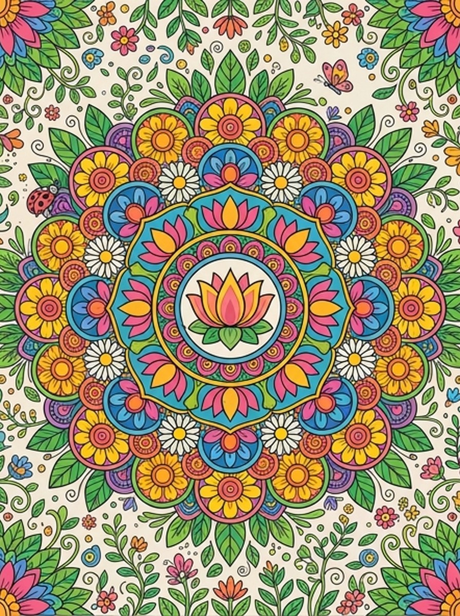 Bloemen mandala kleurplaten