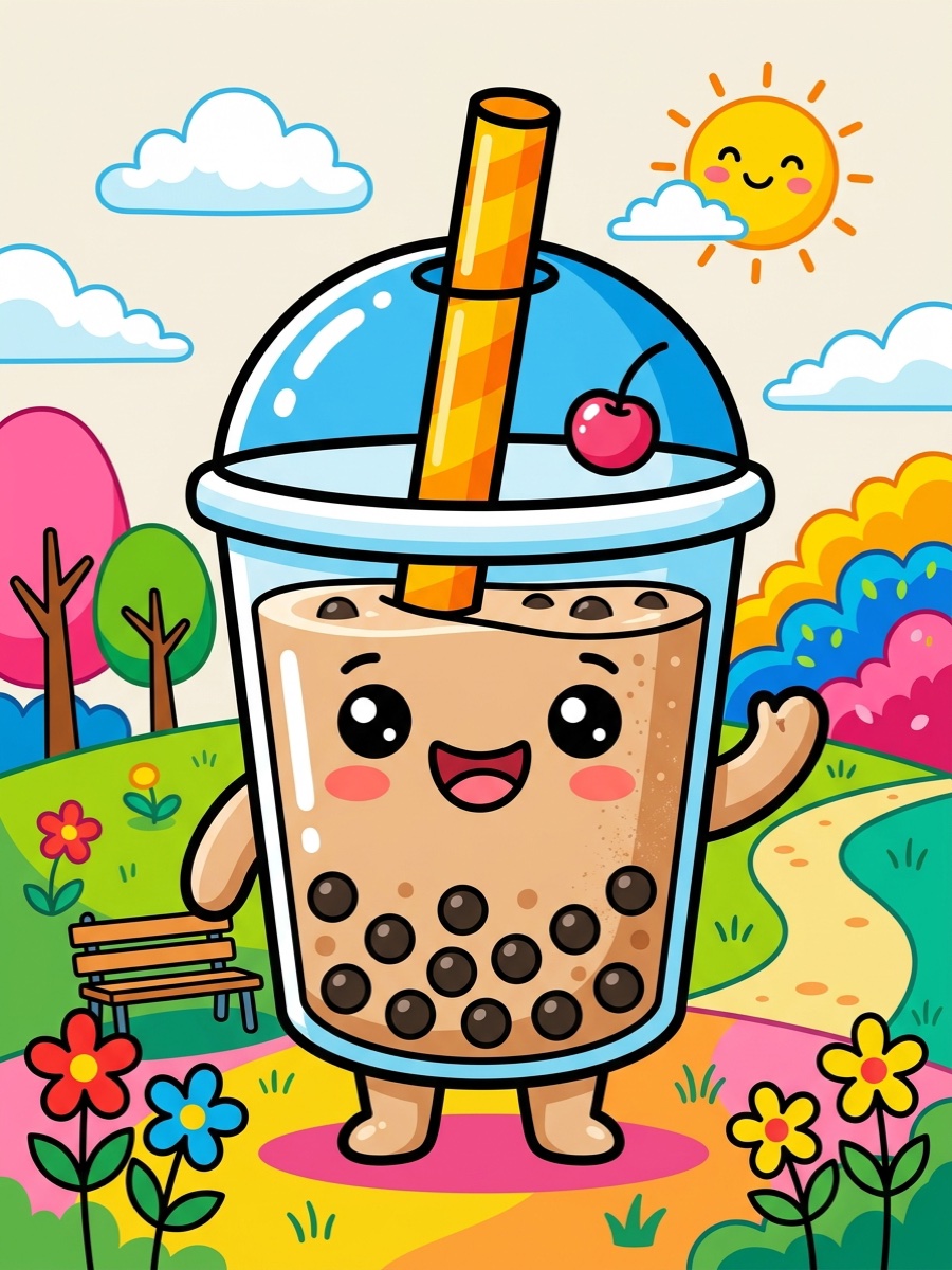 Boba Tea kleurplaten