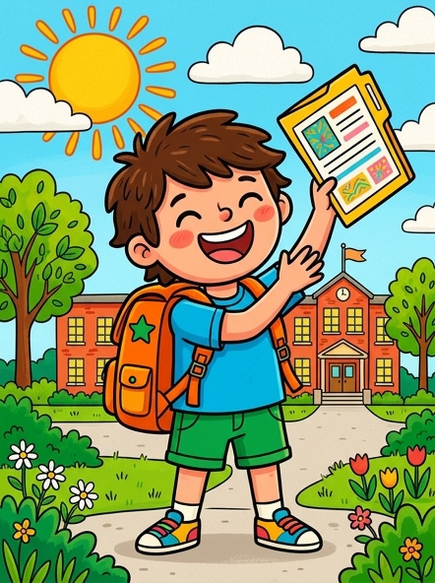 Einde schooljaar kleurplaten