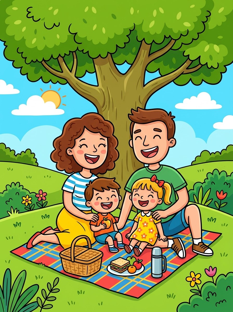 Familie kleurplaten