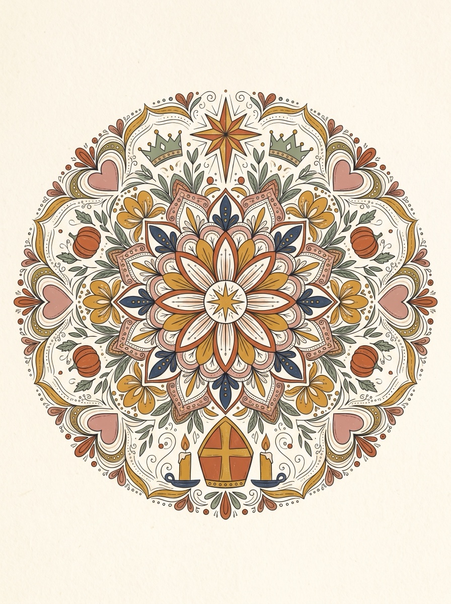 Feestdagen mandala kleurplaten