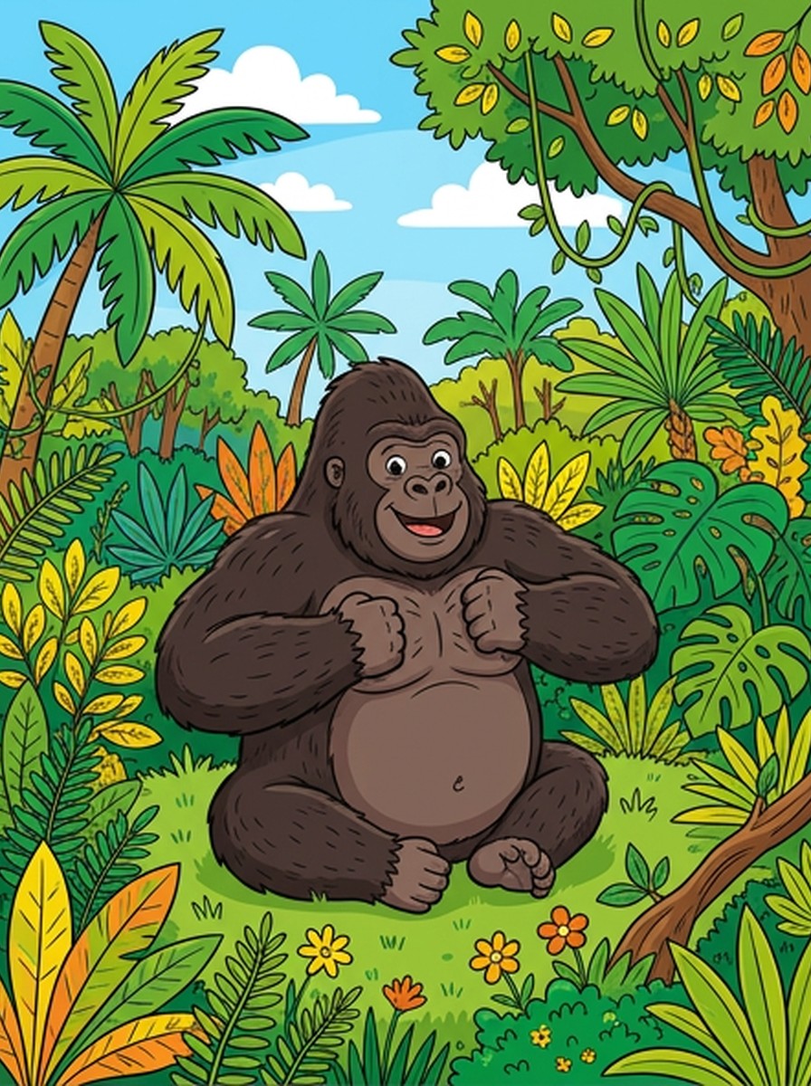 Gorilla kleurplaten