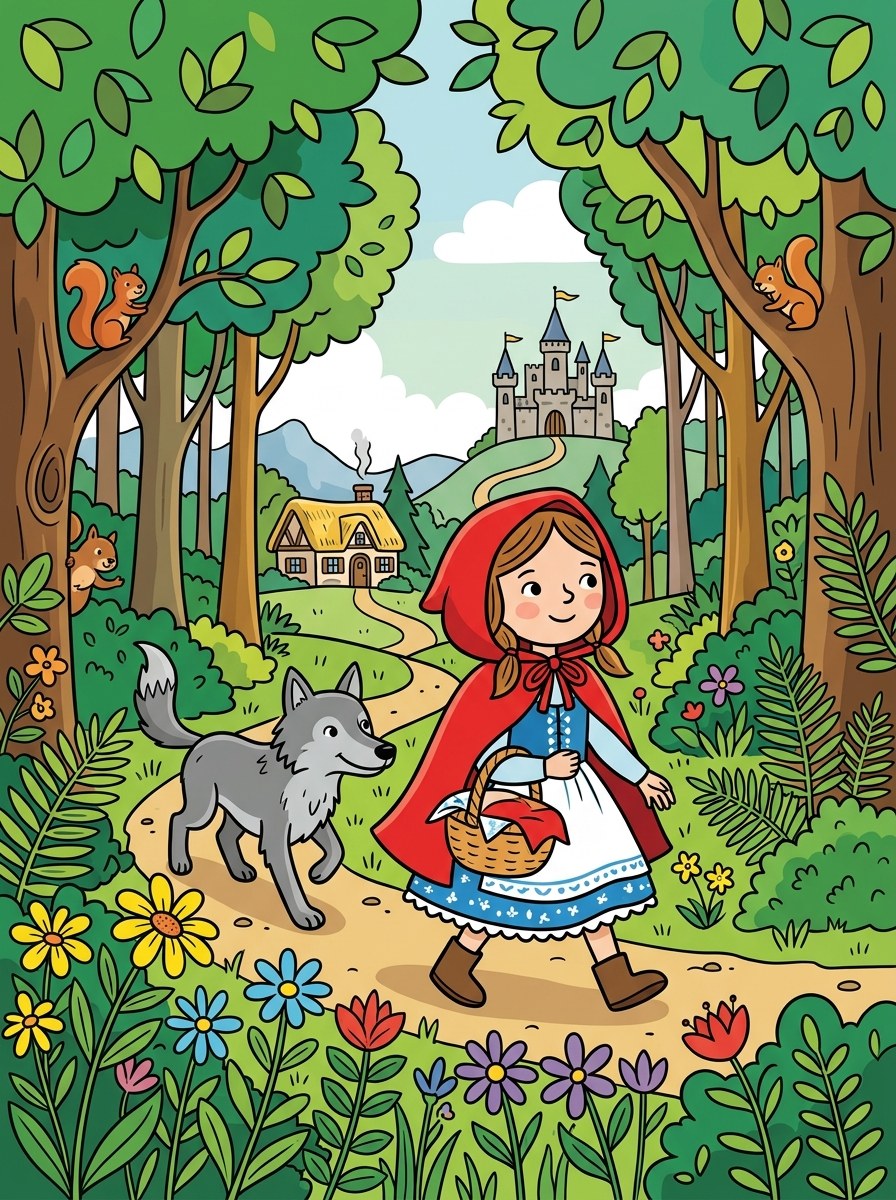 Sprookjes van Grimm kleurplaten