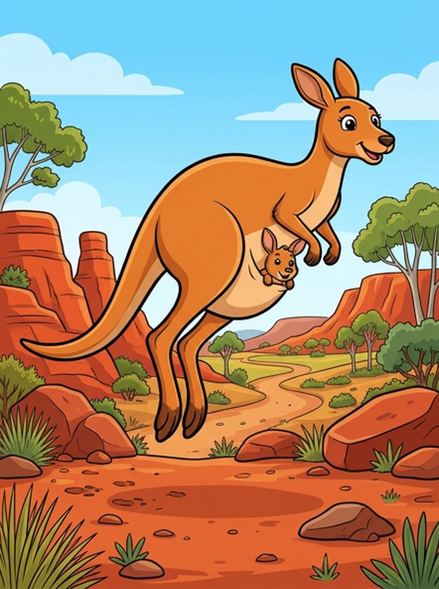 Kangoeroe kleurplaten
