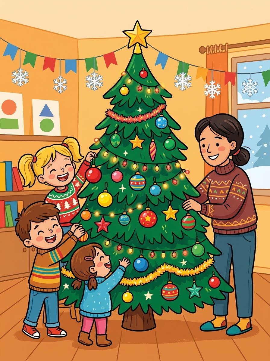 Kerst in de klas kleurplaten