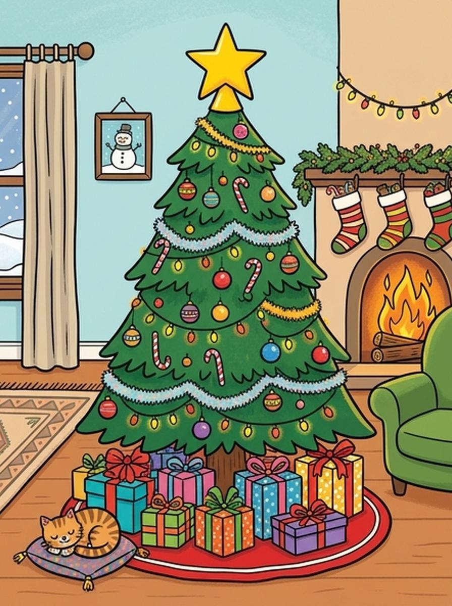 Kerstboom kleurplaten