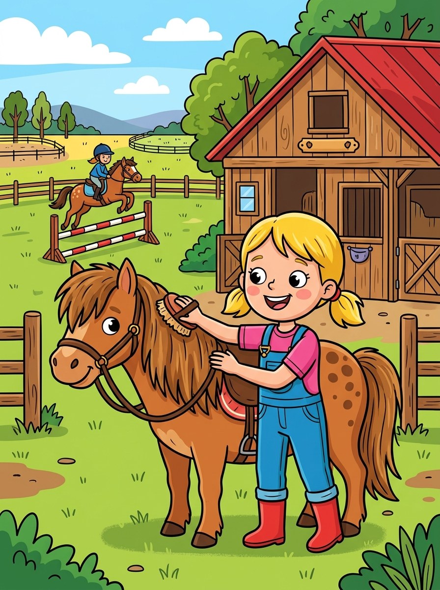 Manege en paardrijden kleurplaten