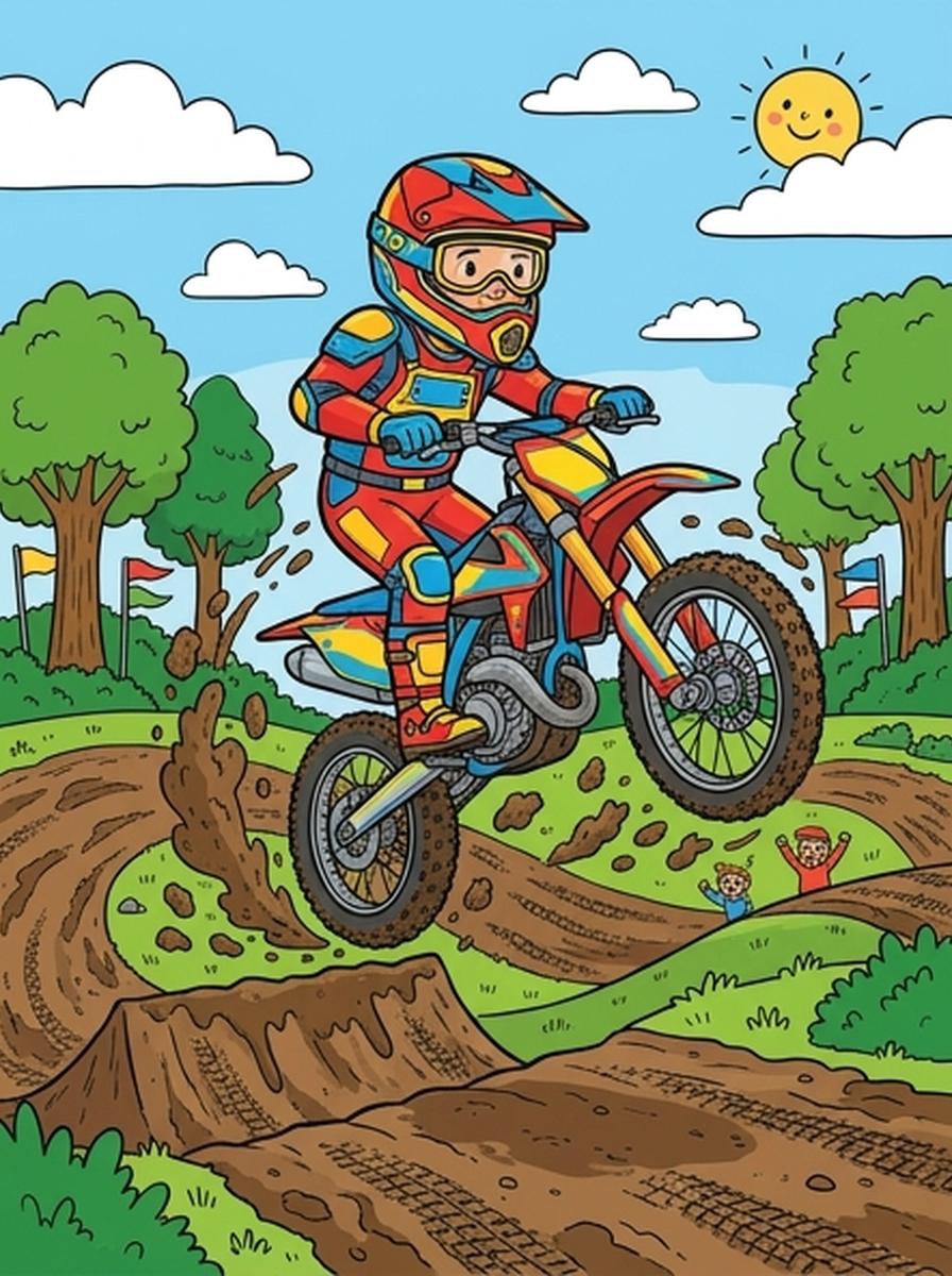 Motorcross kleurplaten