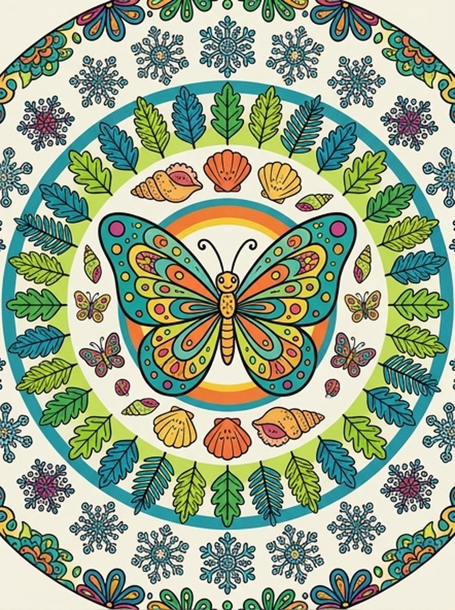 Natuur mandala kleurplaten