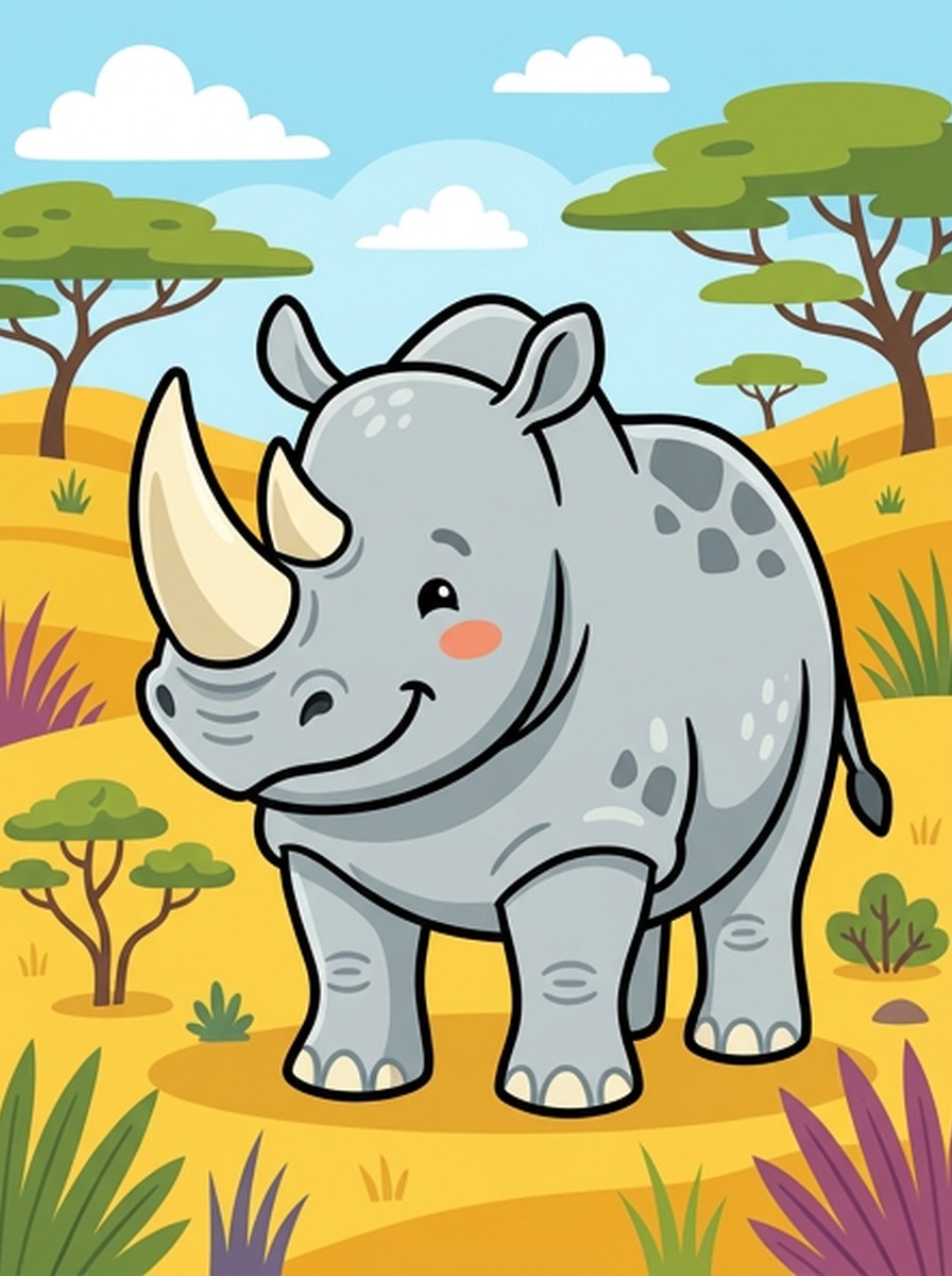 Neushoorn kleurplaten