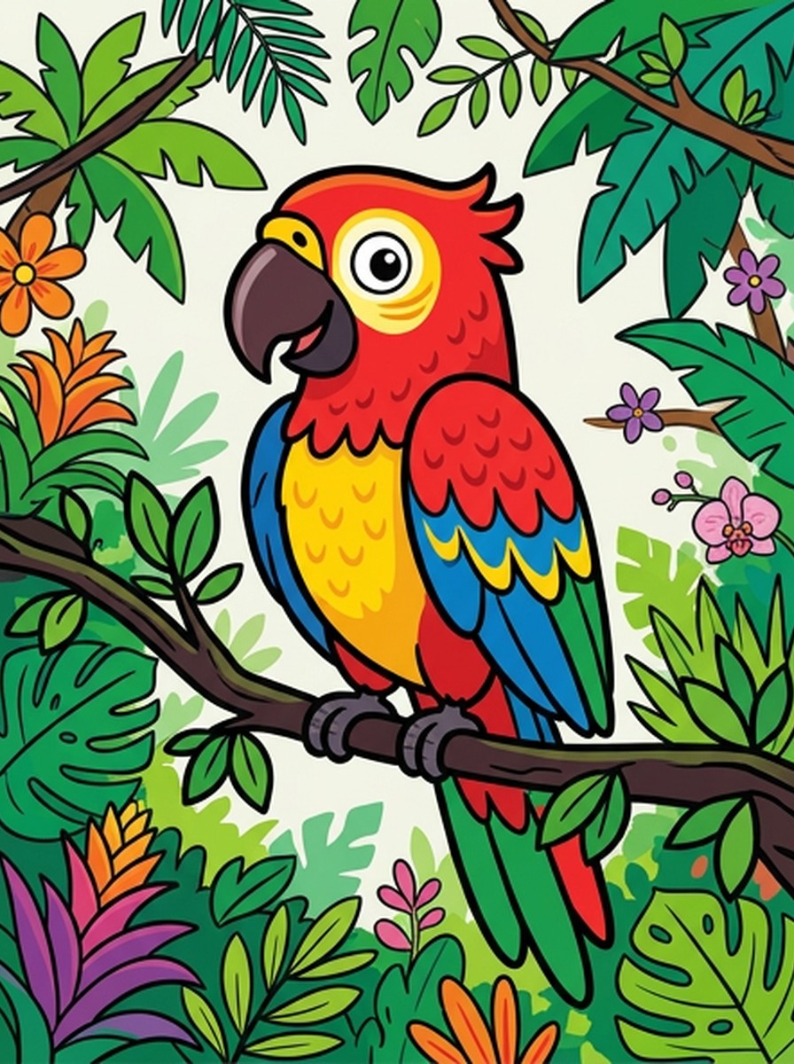 Papagaai kleurplaten