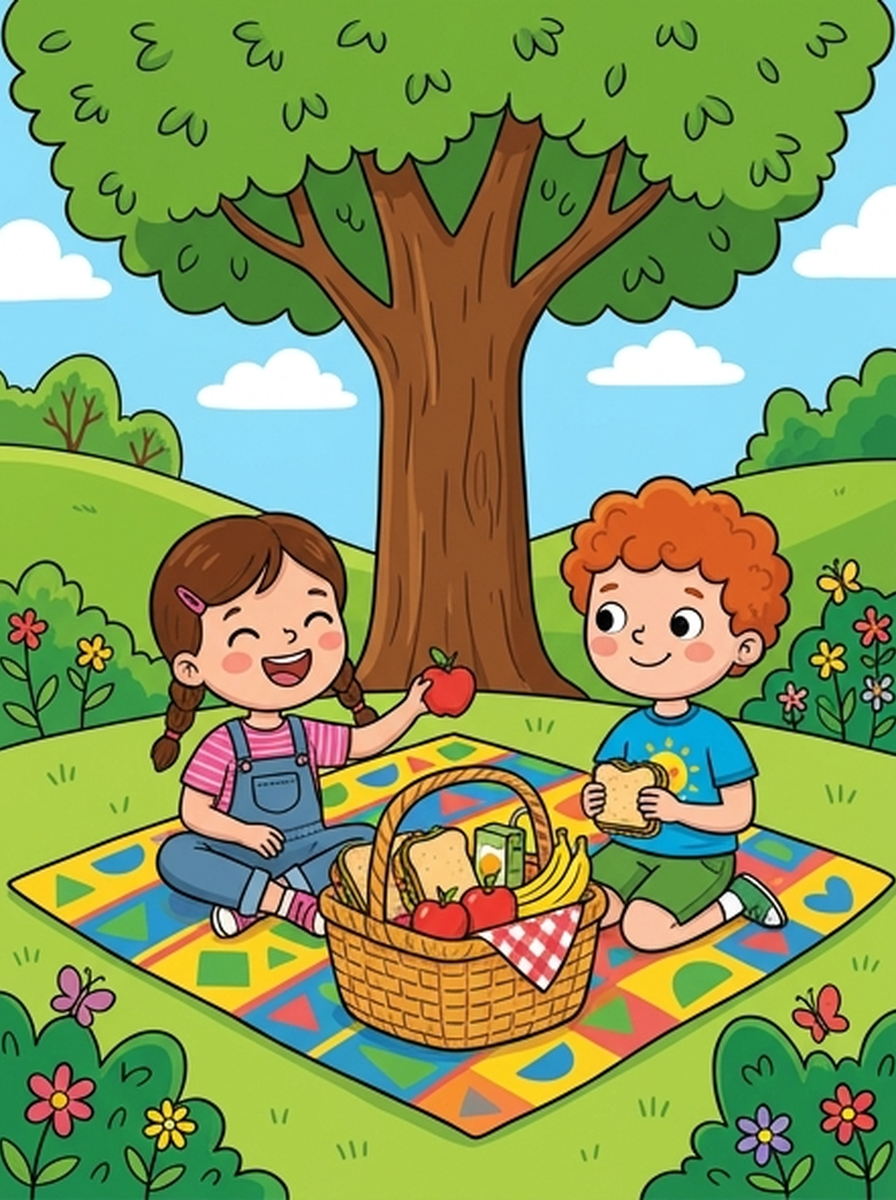 Picknick kleurplaten