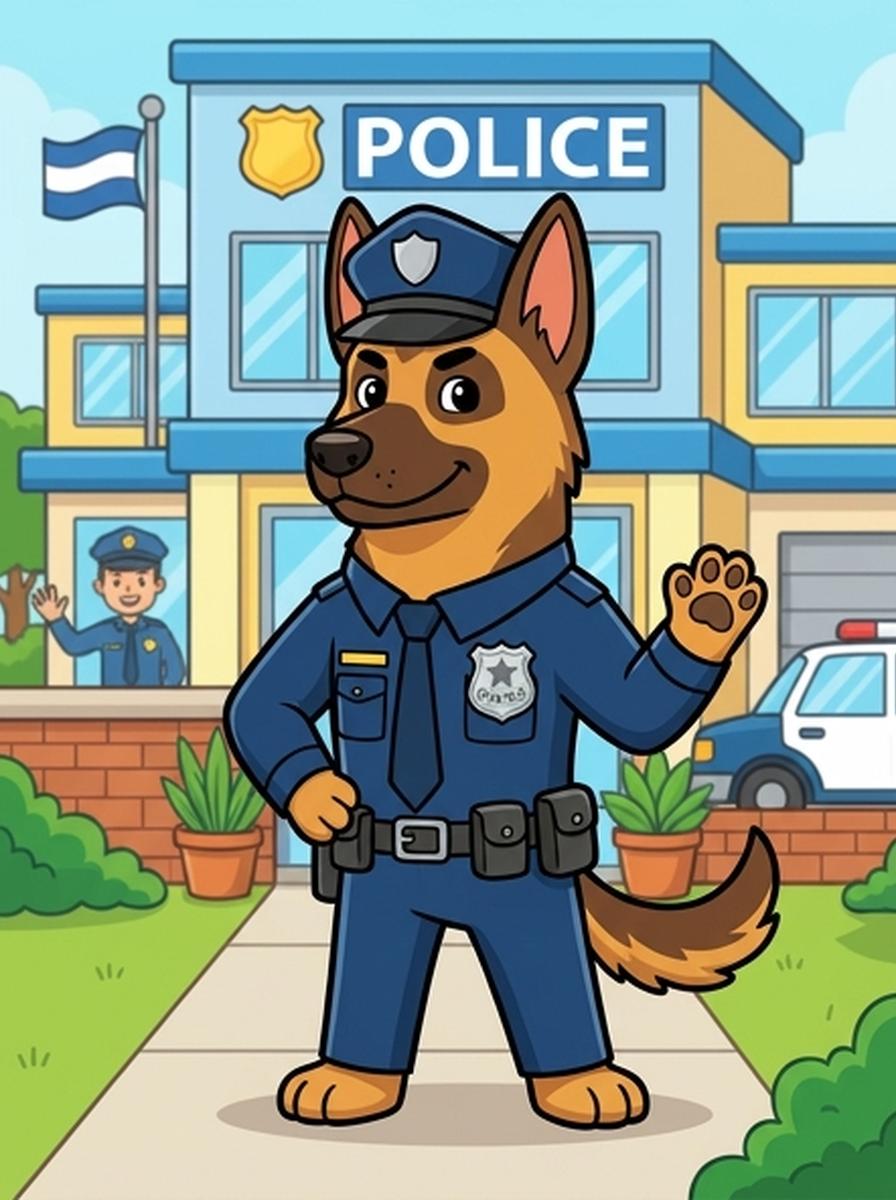 Politiehond kleurplaten