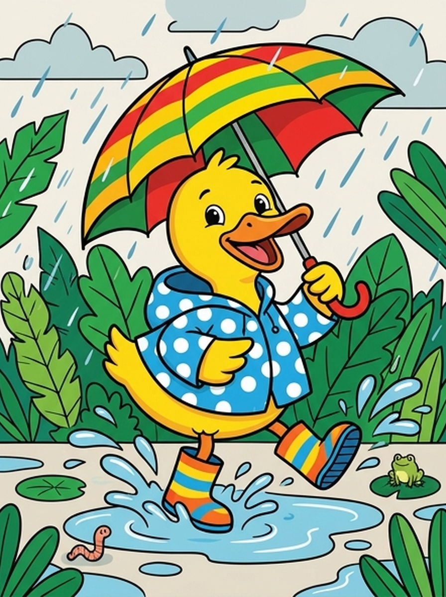 Regen kleurplaten