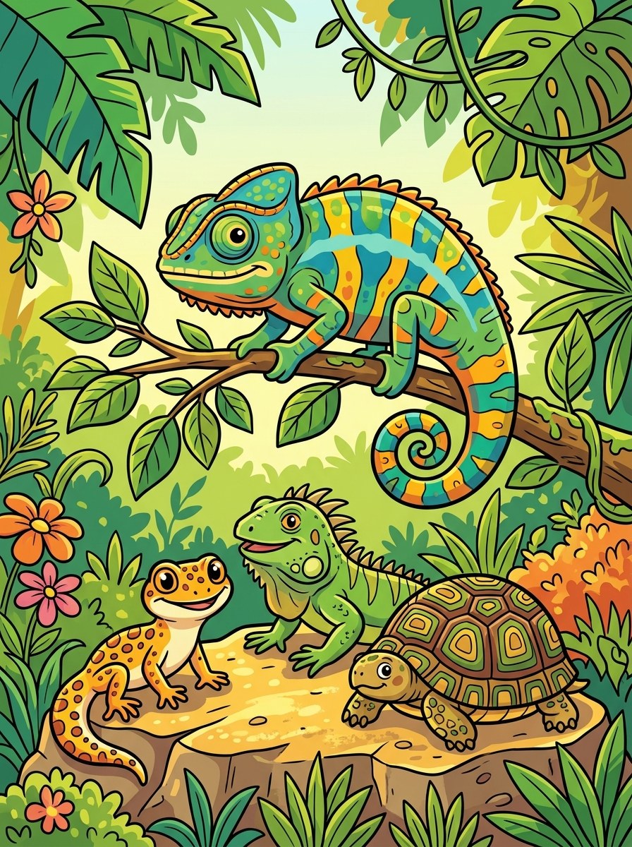 Reptielen kleurplaten