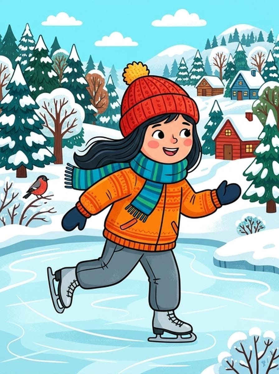 Schaatsen kleurplaten