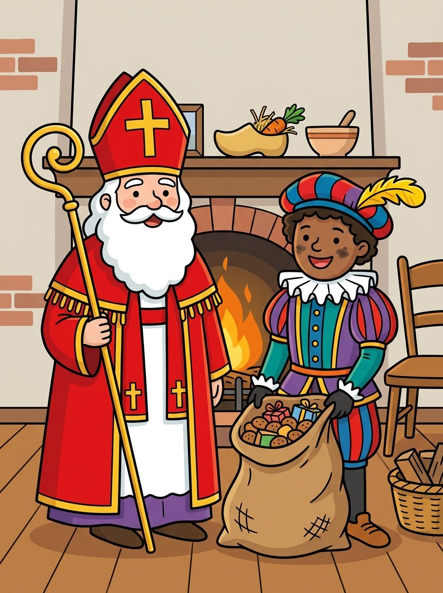 Sint en Piet kleurplaten